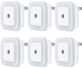 LED Night Light Lamp with Smart Sensor Dusk to Dawn Sensor, Daylight White, 0.5W Plug-in, 6-Pack