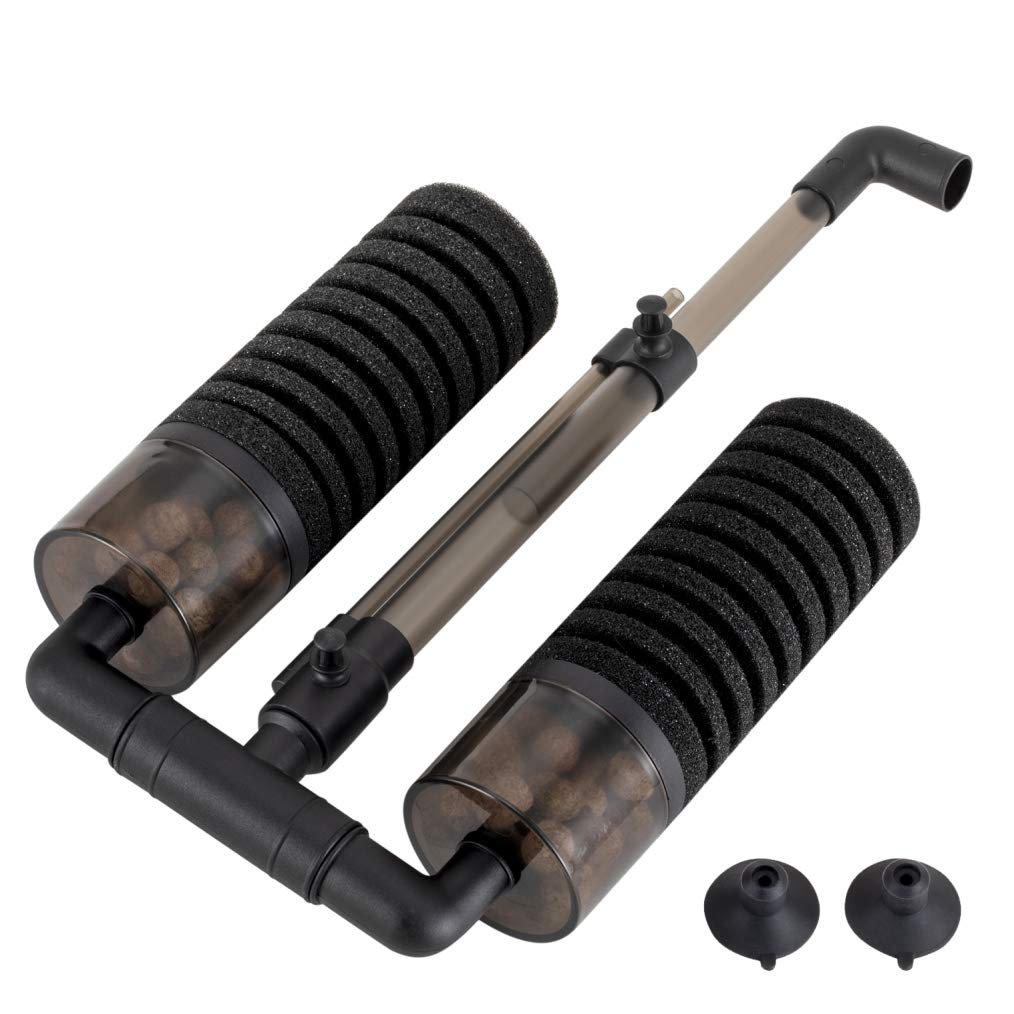 hygger Aquarium Double Sponge Filter, Comes with 2 Spare Sponges (S)