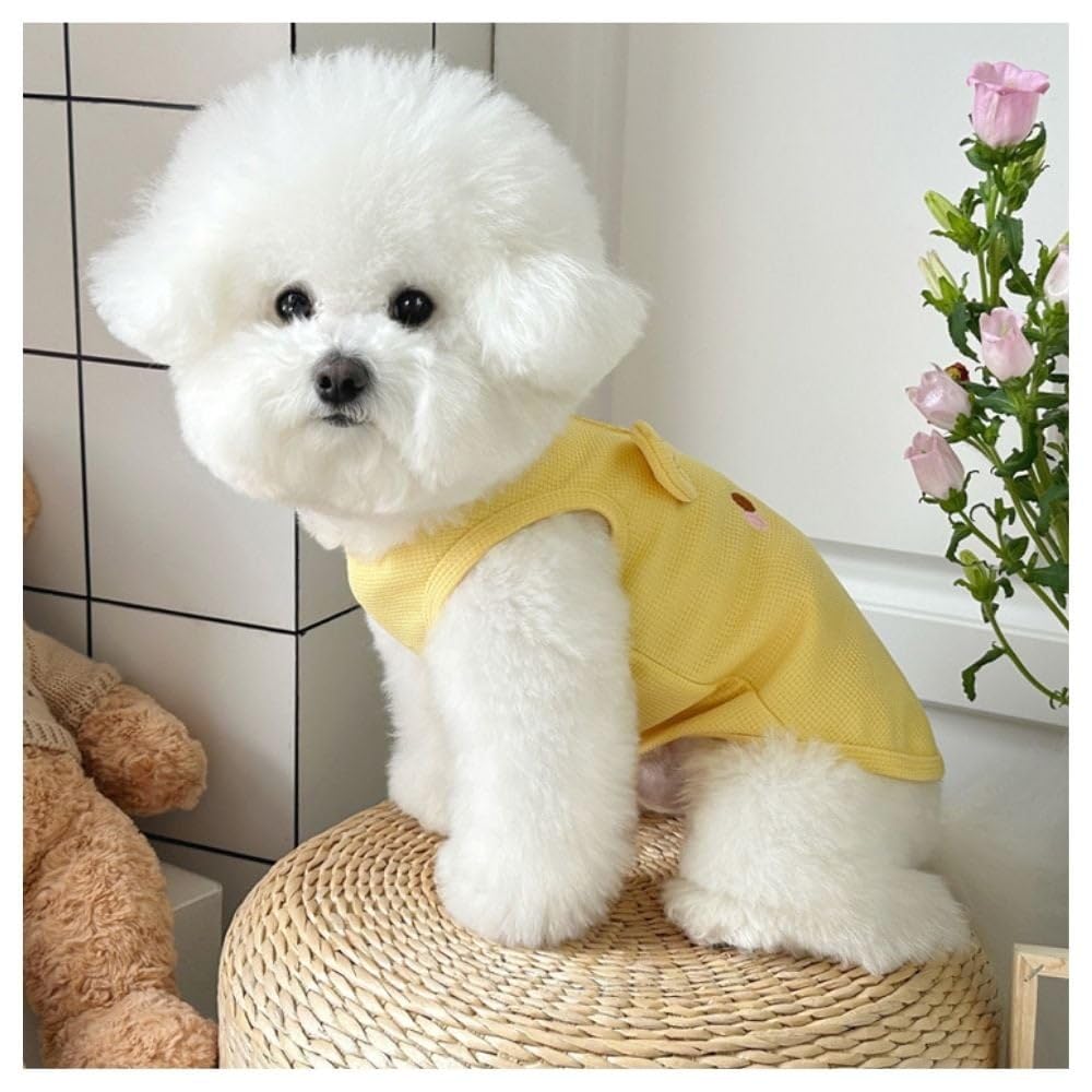 PayaSnug 3PCS Dog Shirt Set with D-Ring – Soft Breathable Dog Clothes for Small, Medium & Large Dogs, Pink Pig, Yellow Bear and Panda Pattern Puppy Shirt, Sleeveless Pet Tank Top