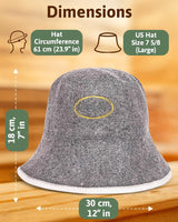 ASKOLD Sauna Hat for Women and Men - Natural Wool Sauna Bucket Cap to Protect Hair, Finnish Felt - Eco-Friendly Banya Hat Sauna Accessories (Gray)