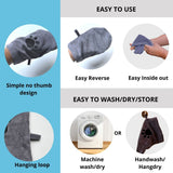 Penny & Niko Microfiber Pet Towel Mitts - Paw Cleaning and Drying Mitts/Gloves for Dogs and Cats (Gray, Standard - 4 Pack)