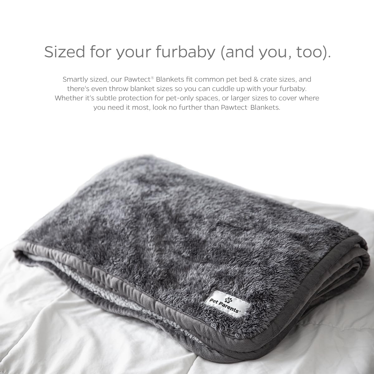 Pet Parents Pawtect Premium Waterproof Cat & Dog Blanket with WickQuick & Sherpup Technology, Puppy & Cat Blanket, Slate 32x40