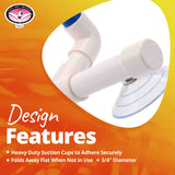Super Bird Creations - SB126 Fold-Away Shower Window Perch - Ringnecks Medium Conures Parrots- Multi-Functional Bird Stand w/Heavy Duty Suction Cups - Stimulating Bird Toys for Large & Medium Birds