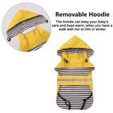 Dog Raincoat Puppy rain Jacket with Removable Hood for Small Medium Breeds Reflective Strap Storage Pockets in Cold Day Yellow M