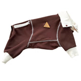 Dog Winter Fleece Sweater, Soft Warm Thermal Pajamas for Boy & Girl Puppies Jumpsuit Clothes for Small Medium Breed (S,Brown)