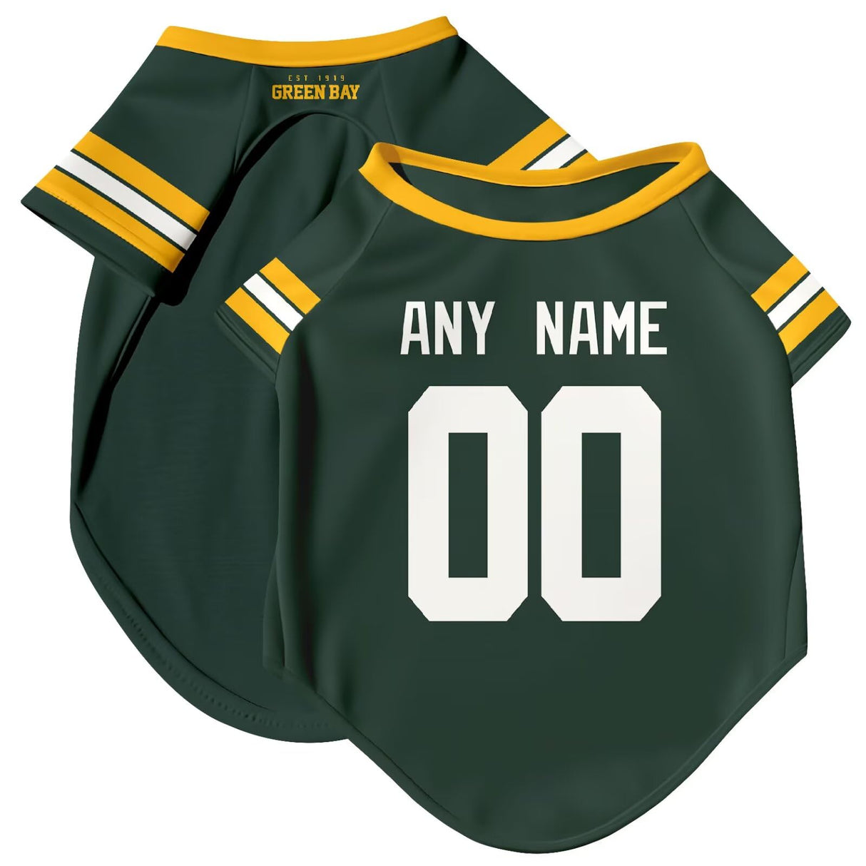 ANTKING Green Bay Dog T-Shirt Jersey Style Pet Clothes Custom Name and Number Gifts