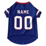 New York Personalized Dog Jersey Shirt with Custom Name and Number for Small, Medium and Large Dogs, Sports Pet Clothes, XS–3XL
