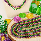 120PCS Mardi Gras Beads, 33" Beaded Necklace, Purple Gold Green Mardi Gras Accessories, Party Costume Necklaces Parade Throws Women Men Beads Bulk for Party Event Favors Supplies Decorations
