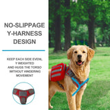 BYGD Dog Backpack for Medium to Large Dogs, Saddle Bag for Dogs to Wear for Hiking, Backpack Harness with Side Pockets for Hiking, Walking, Training, Running (L XL Red).