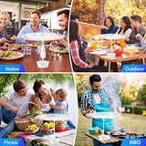 chemotex Fly Fans for Tables Rechargeable Fly Fans for Food Keep Flies Away Flexible Fly Repellent Fans for Outdoor Table Top Fly Fan with Holographic Blades for Outside, Picnic (White, 3Packs)