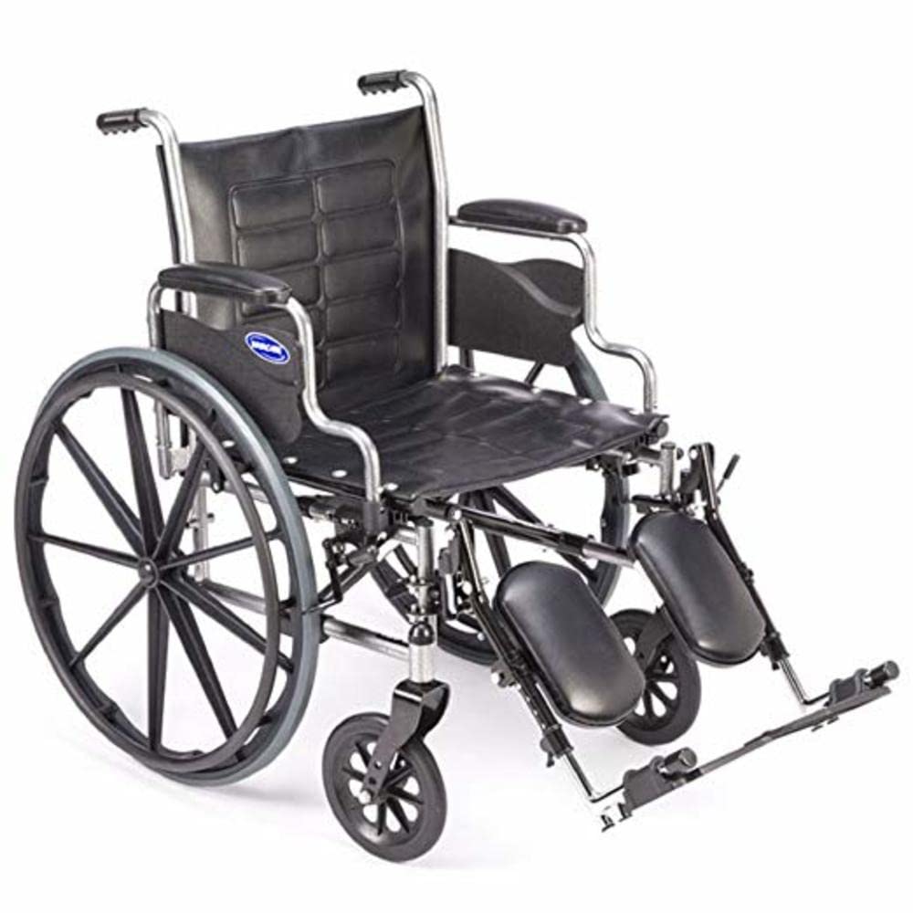 Invacare Wheelchair Legrests, Elevating, Aluminum Footplates, Padded Calf Pads, 1 Pair, T94HAP, Black