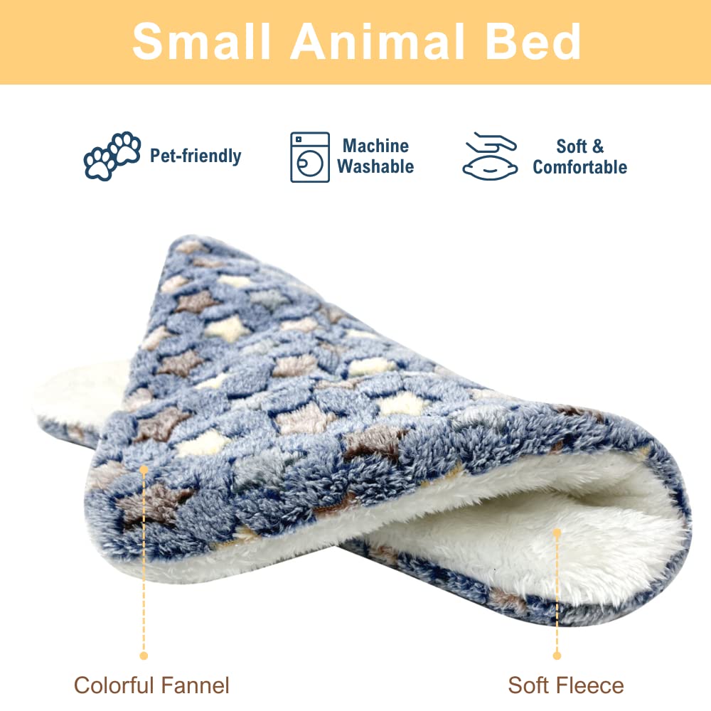 Tierecare 5PCS Guinea Pig Bed Soft Rabbit Bedding Cage Liner Warm Bunny Mats Pee Pads Fleece Blanket Plush Hamster Sleep Beds Ferret Squirrel Hedgehog Rat