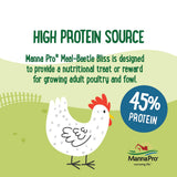 Manna Pro Farmhouse Favorites Beetle Bliss Poultry Treat – Blend of Mealworms and Beetles – All Natural Treat for Chickens, Ducks, Geese, Turkeys, & Guinea Fowl – 45% Protein – 2lb Bag