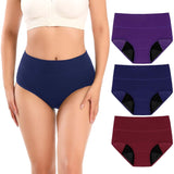 Molasus Incontinence Underwear for Women, 4X-Large, High Absorbency, Period Leakproof, Cotton Underwear, Bladder Control Briefs, 3 Pack, Multicolor