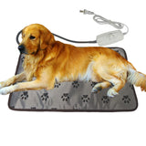 DEOMAN Waterproof Pet Heating Pat for Dogs & Cats - Chew-Resistant Cord, Temperature Adjustable,Power-Off Protection - Fits Whelping Box, Dog House (34"x21")