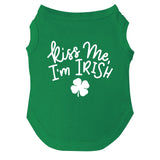 Kiss Me I'm Irish Dog Tee Shirt | Sleeveless Breeds | St.Patrick's Day | Lucky | Shamrock | Irish Holiday |Green, X-Large 69