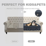 Waterproof Dog Bed Cover, Dog Pad Soft Plush Pet Blanket with Anti-Slip Back for Bed Couch Sofa, Furniture Protector for Small, Medium and Large Dogs and Cats (Noble Gray-Bubble, 82"x82")