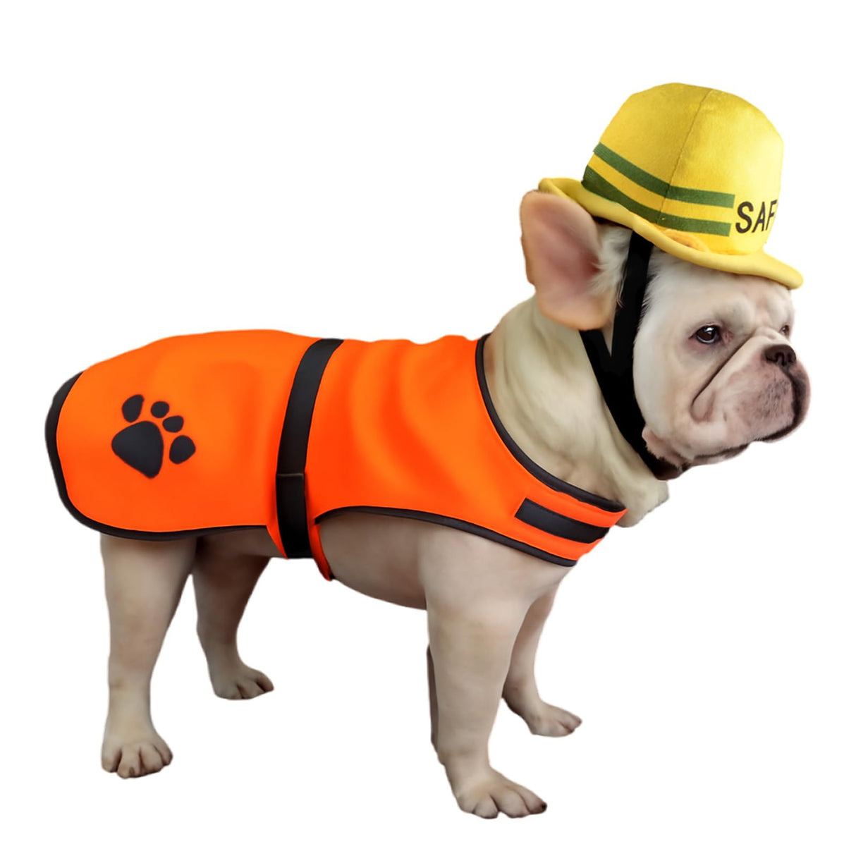 Dog Construction Costume for Medium Dog Helmet and Service Dog Vest Cute Outdoor Workers hat for pet Halloween Architect ostume