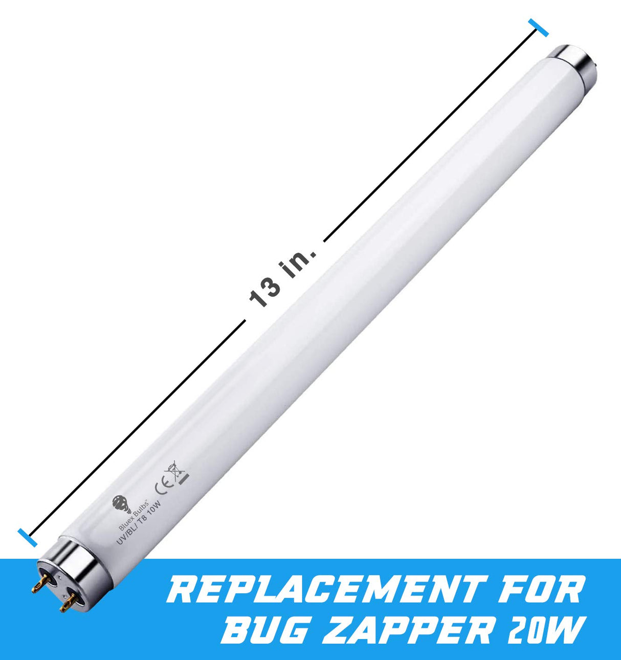 2 Pack Bug Zapper Replacement Lamp Bulb Light Tube 10W for 20W Electronic Bug Zapper T8 Fluorescent Light Tube Replacement Bulb for Bug Zapper
