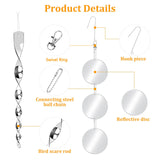 Upgraded Bird Scare Devices, 3.9 Inch Large 18PCS Reflective Discs Set + 6PCS Bird Scare Rods, Double-Sided Bird Reflectors Keep All Birds Away Woodpeckers Pigeons from Your House Garden Boat