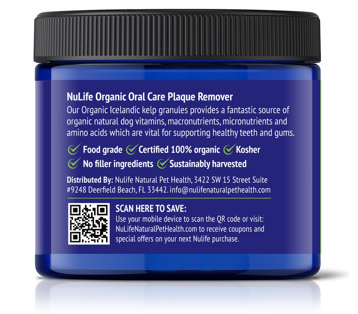 Dog Teeth Cleaning Powder, Dog Plaque and Tartar Remover, Bad Breath Treatment for Dogs with USDA Organic Sea Kelp Powder, Dog Dental Care Made Easy, for All Ages, 6oz