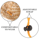 ULTECHNOVO Pet Straw Sun Hat Adjustable Summer Bucket Cap for Dogs and Cats Large Size 8.3 Inch Breathable Garden Beach Outdoor Protection