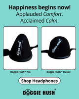 DOGGIE HUSH® Pro - Advanced Ear Protection for Dogs, Noise cancelling, designed for sound-sensitive dogs that need extra comfort and quiet (Small)