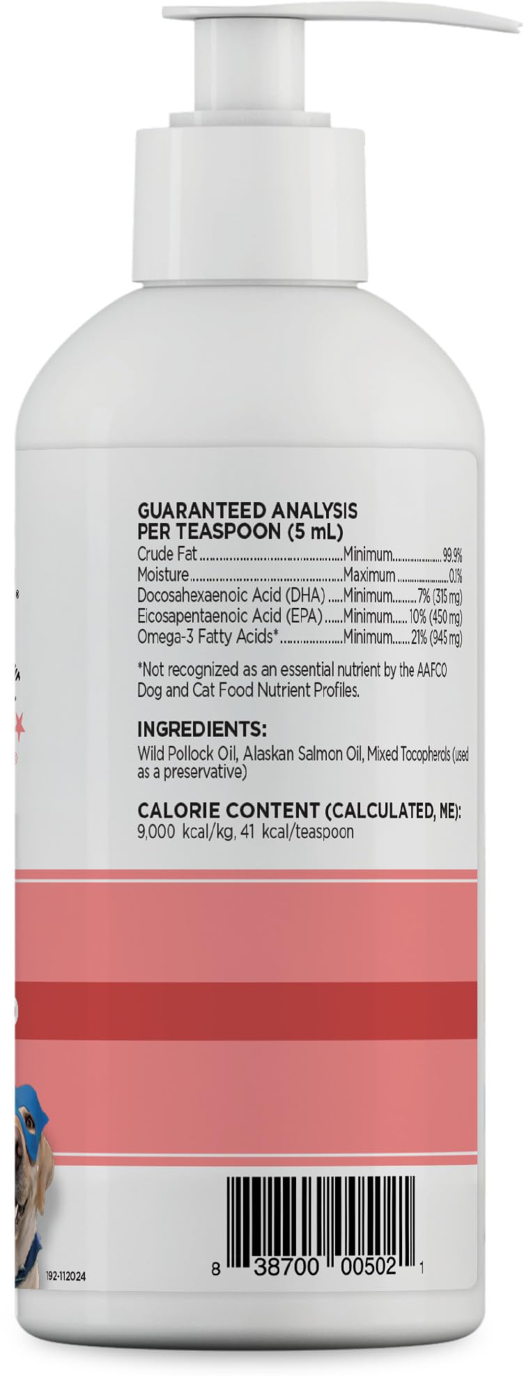 Dinovite SuprOmega Wild Caught Salmon Oil for Dogs & Cats - GMO Free Omega 3 Skin & Coat Supplement - Skin & Coat Meal Topper for Dogs & Cats - 16 oz
