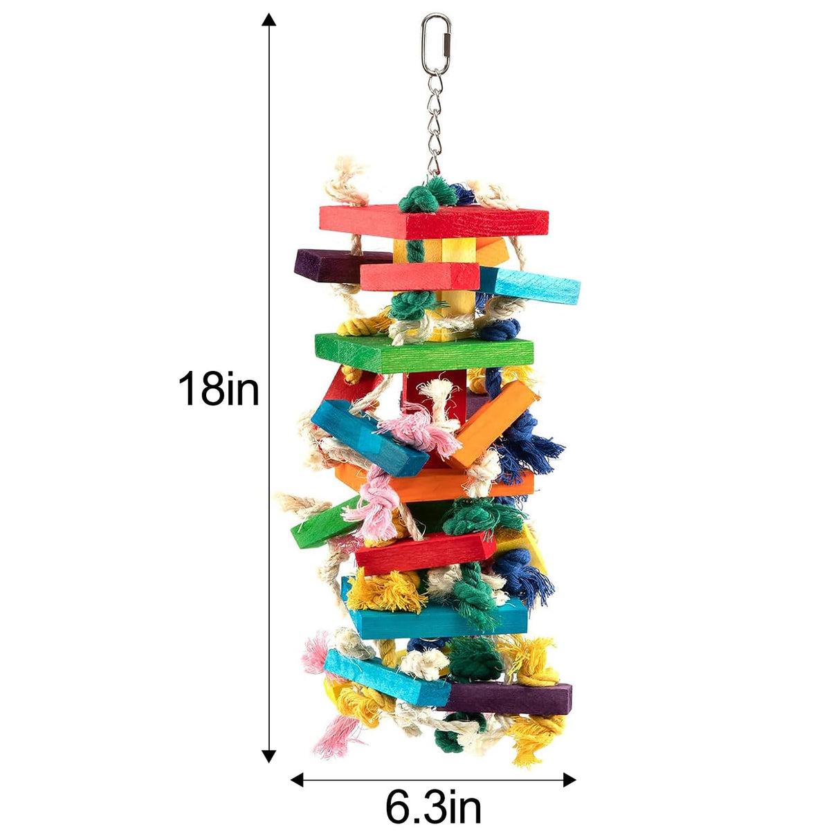 Extra Large Natural Wood Bird Toys for Macaws, African Grey, Amazon Parrots Gifts