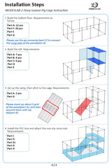 MODESLAB 2-Story Guinea Pig Cages with Tarp, Large C&C Loft Cage for Rabbit Bunny Puppy Small Animal Indoor Dog Playpen Pet Exercise Enclosure, 25 Panels