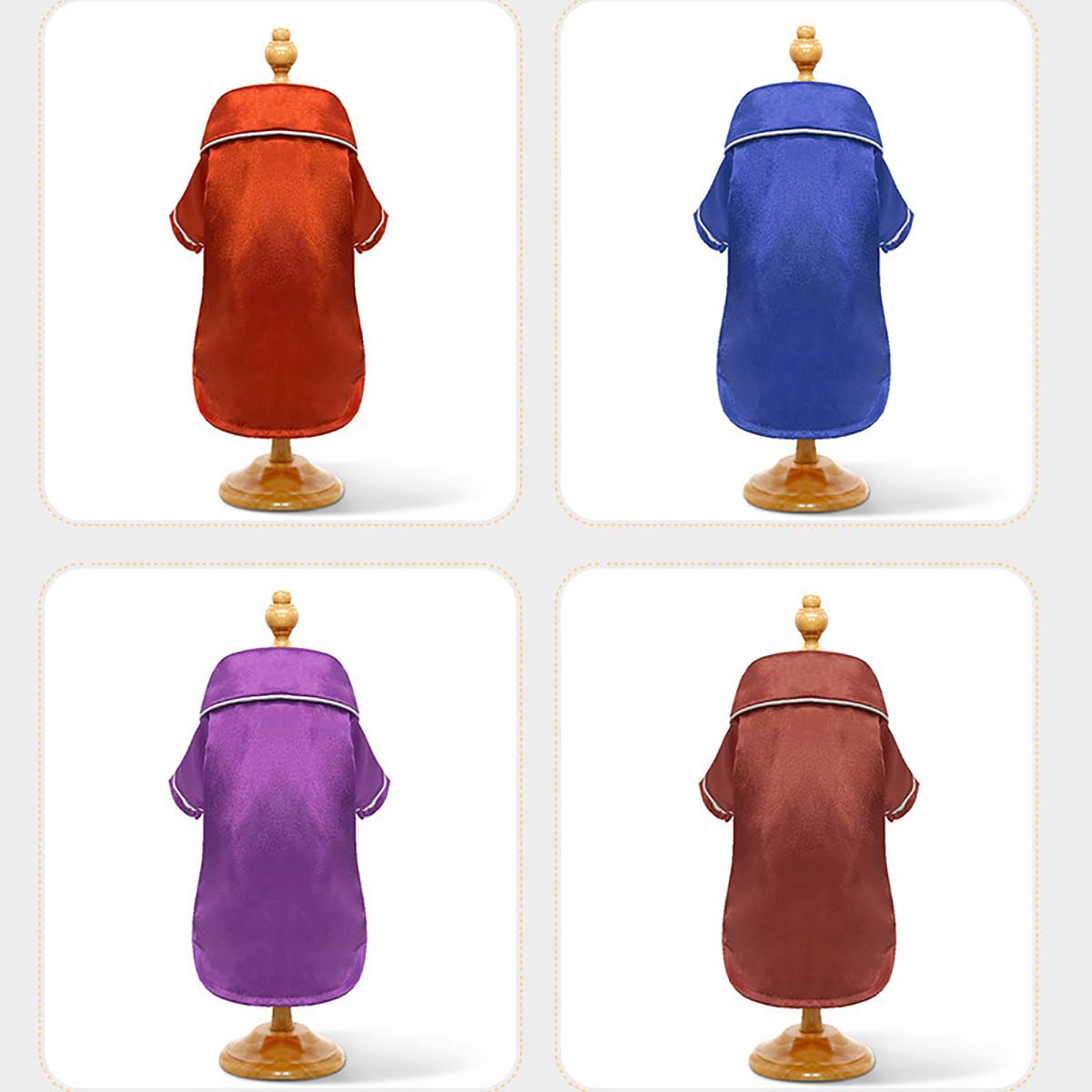 Dog Silk Pajamas for Small Medium Large Dogs Cats Soft Silk Lapel Pet Sleepwear Shirts Chihuahua Bulldog Yorkie Pjs Loungewear Clothes Dog Cat Comfortable Breathable Two-Legged Outfit