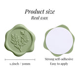 UNIQOOO Wax Seal Stickers - Eucalyptus Wedding Invitation Envelope Seal Stickers, 100 Pcs Self- Adhesive Sage Green Stickers, Perfect for Invitation, Christmas, Gift Wrapping, Party