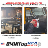 OmniFog ULV Cold Fogger – Adapter for Milwaukee, Makita, Ryobi, Bosch, and Most Major Brand Blowers – Adjustable 10-110 Micron Mister Fog, Fertilize or Clean (16 OZ Adapter & Reservoir)