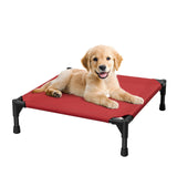 Love&go Elevated Dog Bed with Metal Frame, Cooling Raised Pet Cot for Dog and Cat (S - Red, Small-18.5x18.5x5.5 inch)