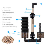hygger Aquarium Double Sponge Filter, Comes with 2 Spare Sponges (S)