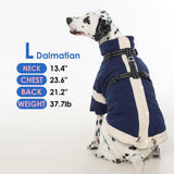XL Winter Coat for Medium Dogs,Reflective Harness Built in | Turtleneck Dog Snowsuit with Sleeves for Snow Day Keep Warm,Outdoor Activities Water-Repellent & Windproof Jacket (Navy-Blue)