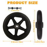 MUXHEL 4 Pcs 6 Inch Walker Wheels Replacement, Solid Wheelchair Front Wheels, Anti-Slip Rollator Replacement Wheels for Wheelchairs, Rollators, Walkers