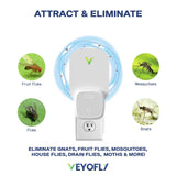 VEYOFLY, Flying Insect Trap, Insect Catcher, Indoor Fly Trap, Safer Home, Fruit Fly Traps for Gnat, Moth, Mosquito, Bug Light Plug in Insect Killer (1 Device + 3 Glue Cards)