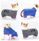 Dog Drying Coat Bathrobe Towel,Microfibre Material Fast Drying Super Absorbent Dog Bath Robe, Pet Quick Drying Moisture Absorbing with Adjustable Collar and Waist