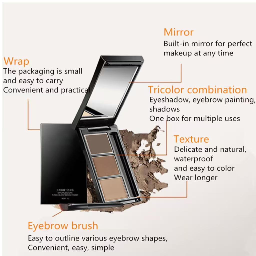 Eyebrow powder three-color eyebrow palette beauty contour eyebrow pencil professional eye makeup eyebrow filler