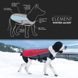 EzyDog Element Jacket - Simple to FIT Water & Wind Proof Dog Jacket (X-Large, Scarlet)
