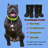 VALFRID Waterproof Grip Dog Shoes,Anti-Slip Dog Socks Boots,Zipper Dogs Booties Paw Protectors for Hardwood Floor,Indoor and Outdoor for Small Medium Large Dogs Black