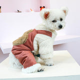 Dog Winter Warm Denim Jumpsuit Puppy Wool Lining Sweater Shirt Jeans Overalls Dog Stylish Cute One-Piece Outfit Pet Comfortable Soft Clothes Costume for Small Dogs