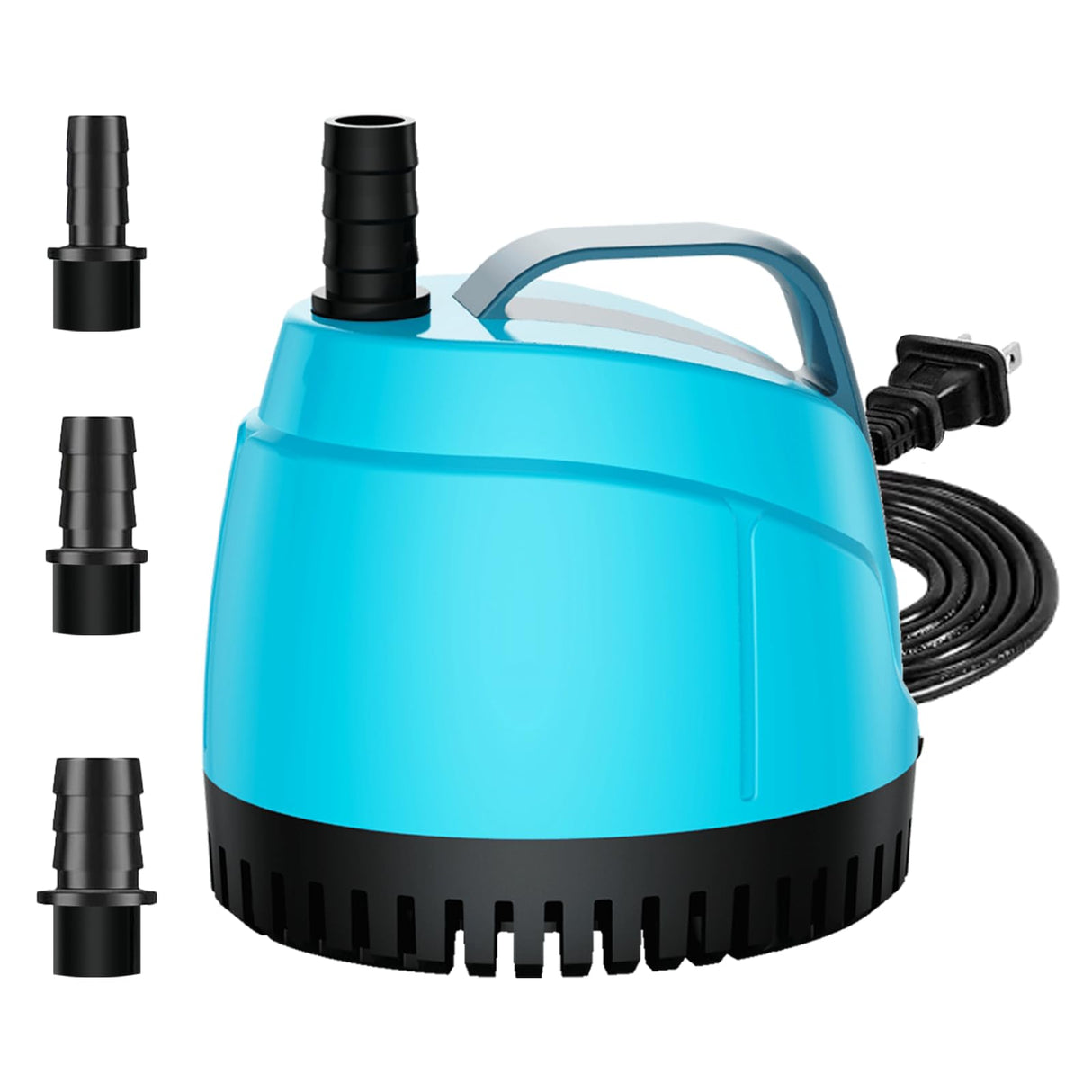 WUCIOOO 700GPH Ultra Quiet Bottom Suction Submersible Water Pump (2600L/H, 40W) with 3 Nozzles,8ft High Head,Suitable for Aquariums,Fish Tanks, Pond Fountains, Hydroponic Green,Indoor Fountains