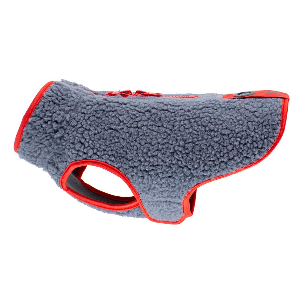 RC Pet Products Tundra Fleece Dog Coat, Cold Weather Dog Jacket, Size 16, Dark Grey/Goji Berry