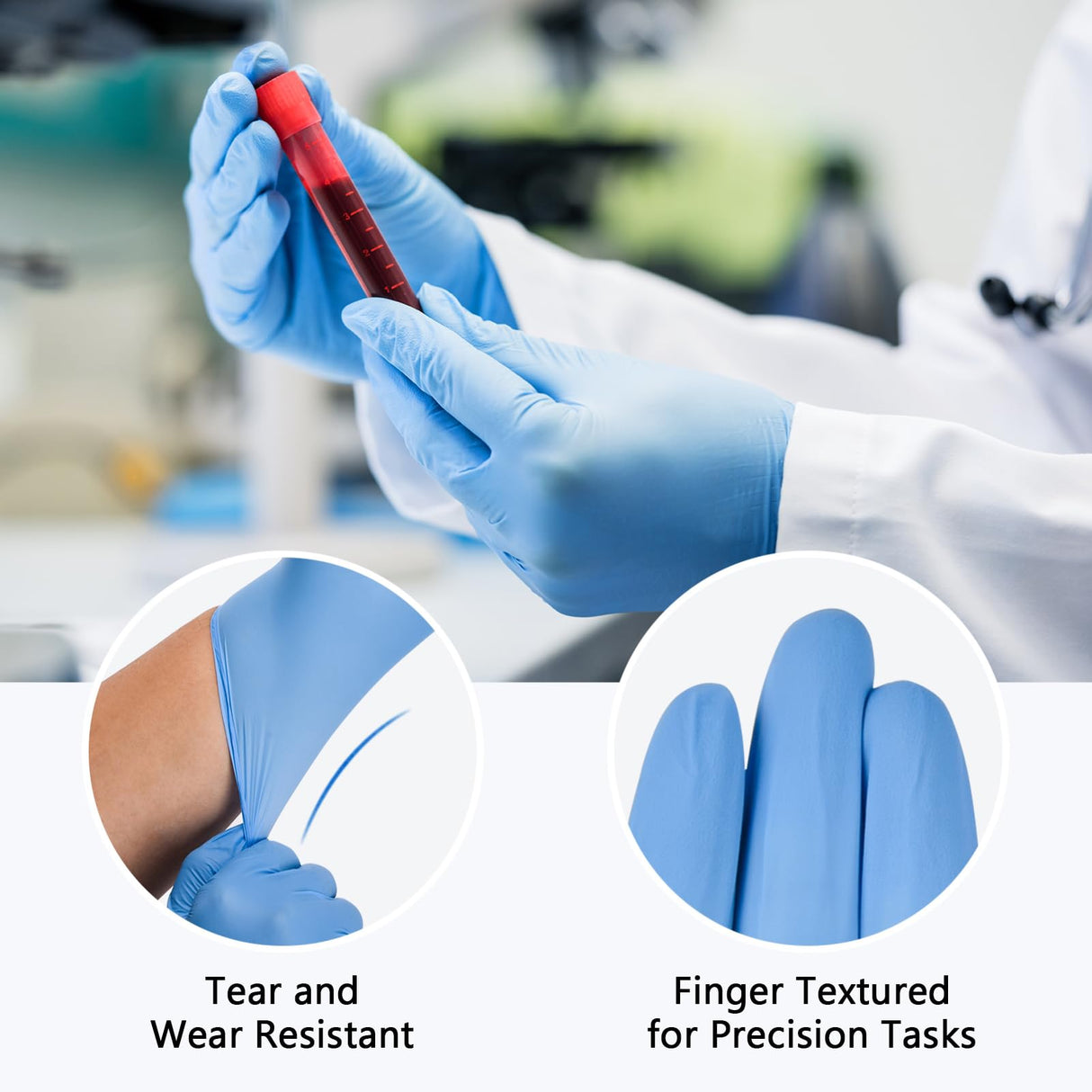 Schneider Nitrile Exam Gloves, XL, 200-ct Box, 4 mil, Blue Gloves Disposable Latex Free, Powder Free Medical Gloves for Cooking, Cleaning, Examination