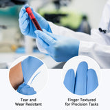 Schneider Nitrile Exam Gloves, XL, 200-ct Box, 4 mil, Blue Gloves Disposable Latex Free, Powder Free Medical Gloves for Cooking, Cleaning, Examination