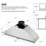 BRANO Range Hood Insert 36 Inch, 900 CFM Smart Voice/Gesture/Touch Control, 4 Speed Exhaust Fan, Stainless Steel Kitchen Hood with Charcoal Filter, Ducted/Ductless Convertible