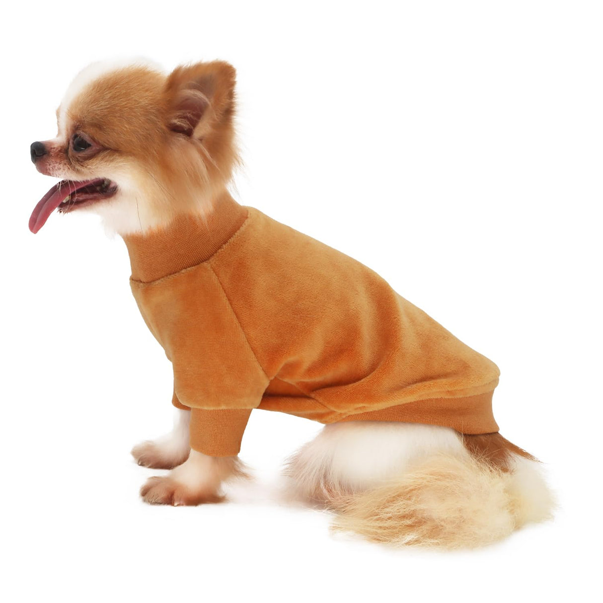 LOPHIPETS Small Dog Sweatshirt - Lightweight Cold Weather Coat - Fits 4.5-6.5 lbs - Adult Chis, Poms, Maltese - Camel Medium