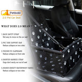Petbobi Pet Reinforce Car Booster Seat for Dog Cat Portable and Breathable Bag with Seat Belt Dog Carrier Safety Stable for Travel Look Out,with Clip on Leash with PVC Tube (Foot)